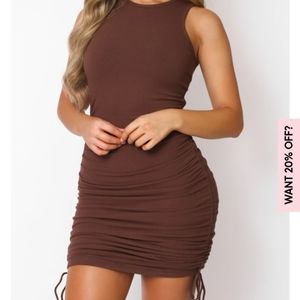 Brown mocha white fox boutique dress